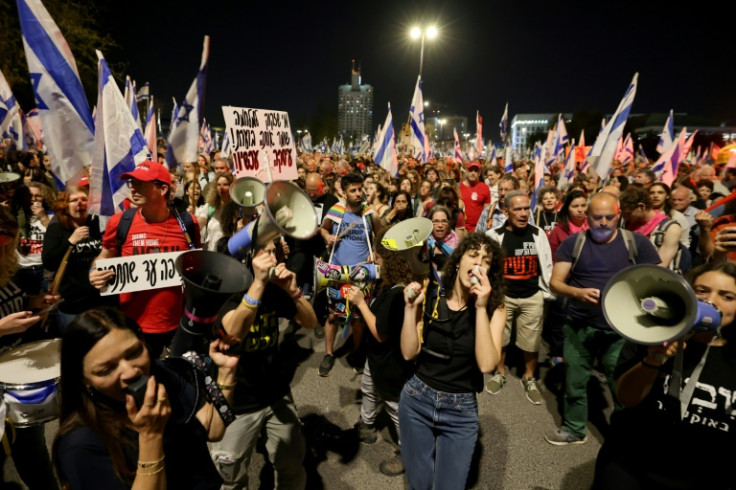 This was the second night of demonstrations against Netanyahu