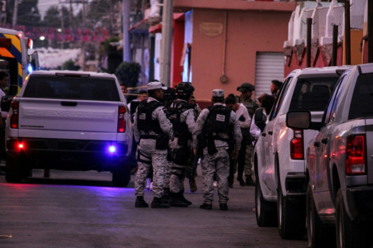 Security forces arrive at the scene where mayoral candidate Gisela Gaytan was killed in central Mexico