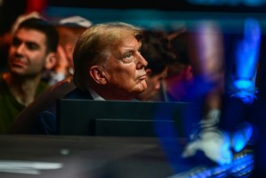 Former US President Donald Trump attends the Ultimate Fighting Championship in Miami, Florida in March