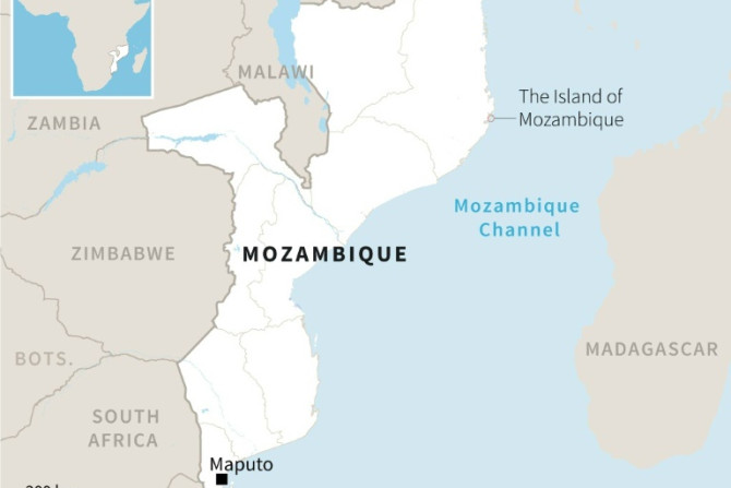 Map of Mozambique locating the Island of Mozambique.