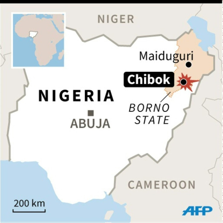 Map locating the northeastern Nigerian city of Chibok