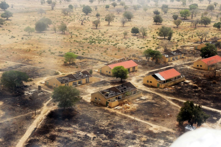 This picture taken in 2015 shows the burnt-out  classrooms of the school in Chibok, northeastern Nigeria