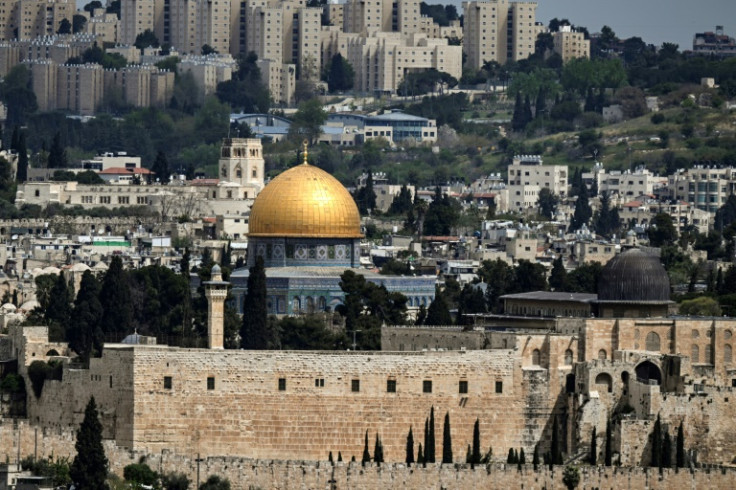 The Dome of the Rock and al-Qibli mosques at the al-Aqsa mosque complex in Jerusalem