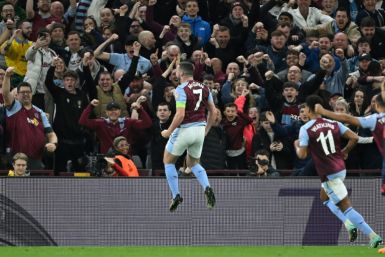 Aston Villa's John McGinn celebrates his team's second goal