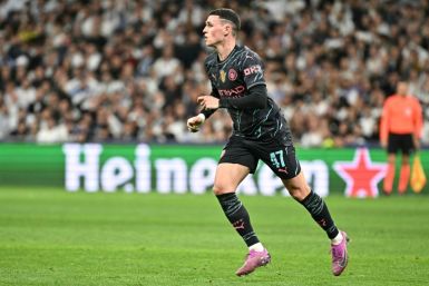 Manchester City's Phil Foden celebrates scoring against Real Madrid