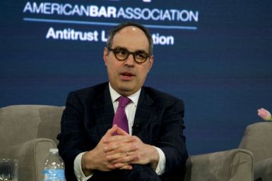 US Assistant Attorney General for the Antitrust Division of the Department of Justice Jonathan Kanter speaks at the "Enforcers' Roundtable" panel at the American Bar Association's 2024 antitrust spring meeting in Washington, on April 12, 2024