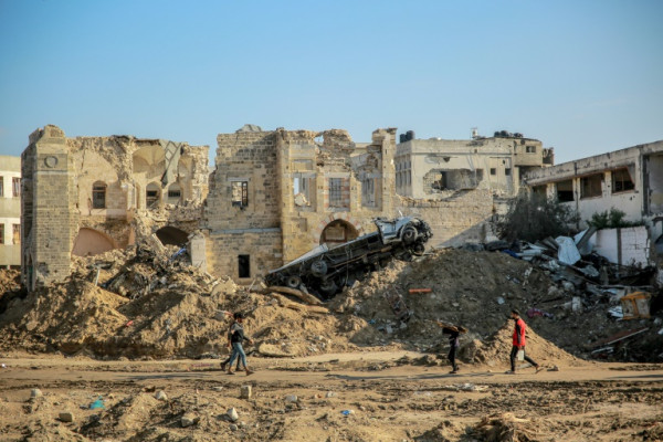 What remains of Gaza's main al-Basha museum in Gaza City