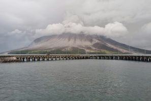 The eruptions forced authorities to close a major airport and issue a warning about falling debris potentially causing a tsunami