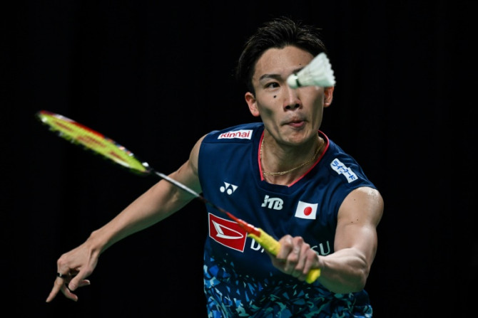 Japan's Kento Momota in action in February
