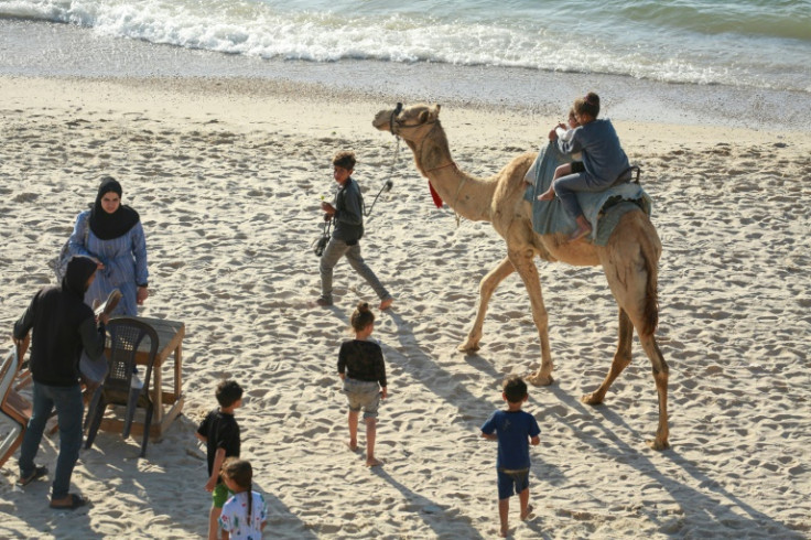 The beach is a diversion from Gaza's more than six months of war and deprivation