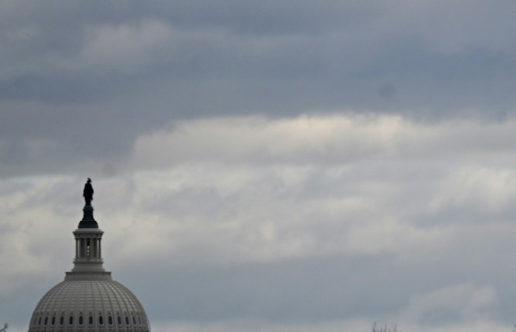 The dome of the US Capitol is seen on a cloudy day in Washington, DC in January 2024