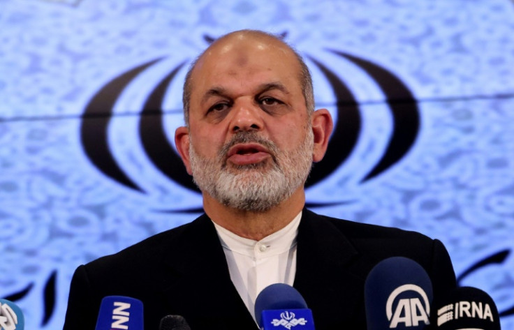 Iranian Interior Minister Ahmad Vahidi speaks during a press conference in Tehran on March 4, 2024