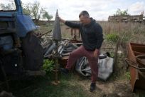 Ukrainian farmer Igor Kniazev has discovered the remains of shells and rockets on his land
