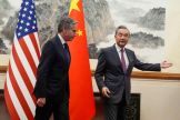 US Secretary of State Antony Blinken (L) is paying his second visit to China in less than a year
