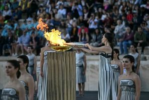 The Olympic flame was handed to Paris organisers last Friday during a ceremony in Greece