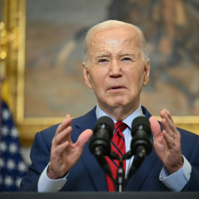 US President Joe Biden speaks about the protests over Israel's war against Hamas in Gaza that have roiled US college campuses,