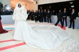 Rihanna made an entrance -- a very late one -- at the Met Gala in 2023