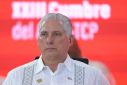 Cuban President Miguel Diaz-Canel is pictured in April 2024 in Caracas