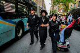 Police arrest a Jewish pro-Palestinian demonstrator near the Met Gala in New York on May 6, 2024