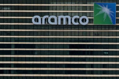 This picture shows Aramco tower at the King Abdullah Financial District (KAFD) in Riyadh on April 16, 2023. Saudi Arabia has put a second four-percent chunk of shares of the Aramco energy giant, worth tens of billions of dollars, under the control of the 