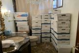 A photo attached to one of the indictments of Donald Trump shows stacks of boxes -- allegedly containing classified material -- in a bathroom at his Mar-a-Lago home in Florida