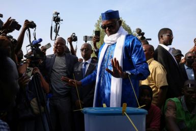 Chad's transitional prime minister and presidential candidate Succes Masra  casting his ballot on Monday  in N'Djamena
