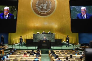 Palestinian president Mahmoud Abbas addresses the 78th United Nations General Assembly in September 2023