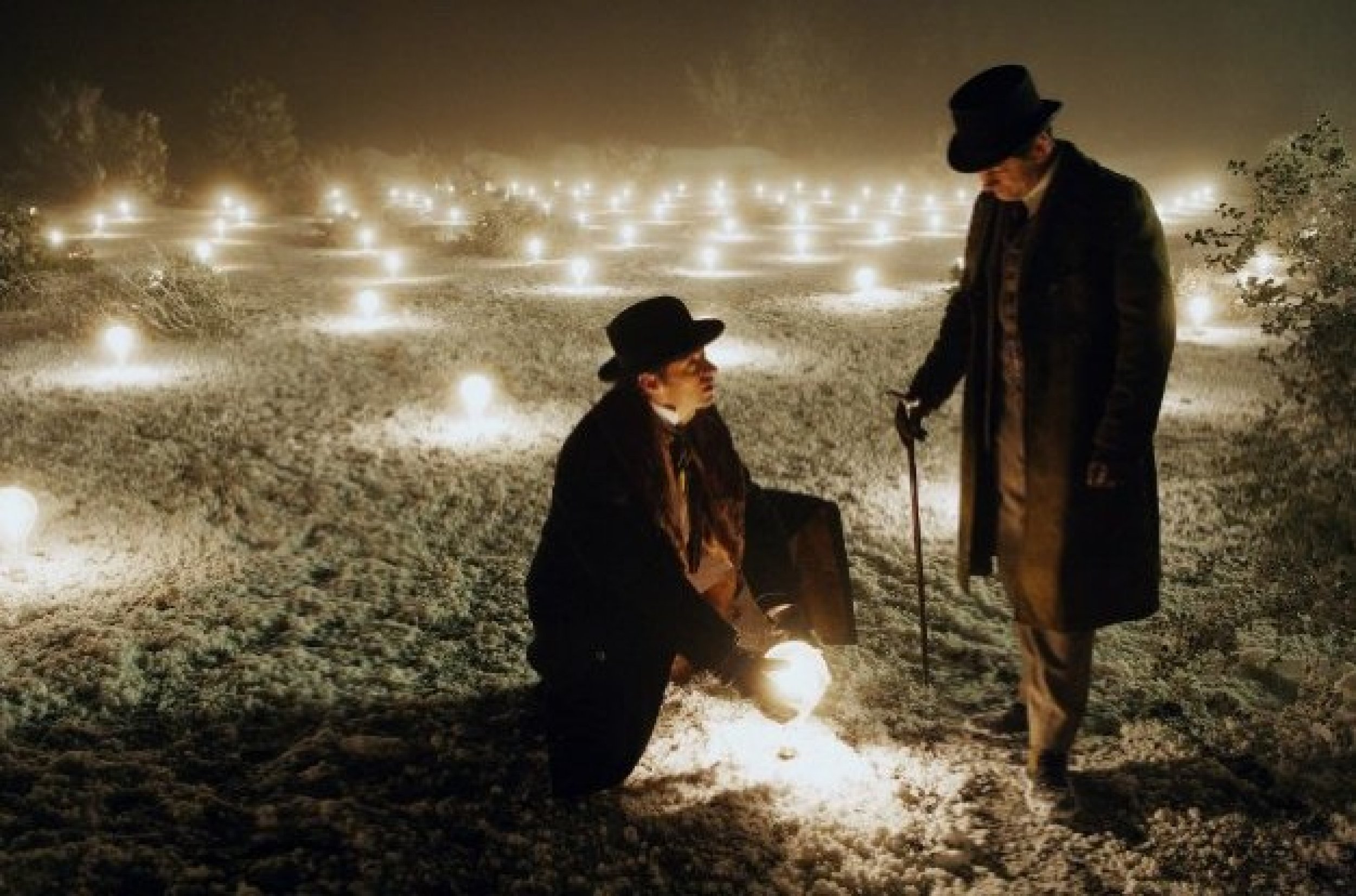 Hugh Jackman and Andy Serkis in The Prestige