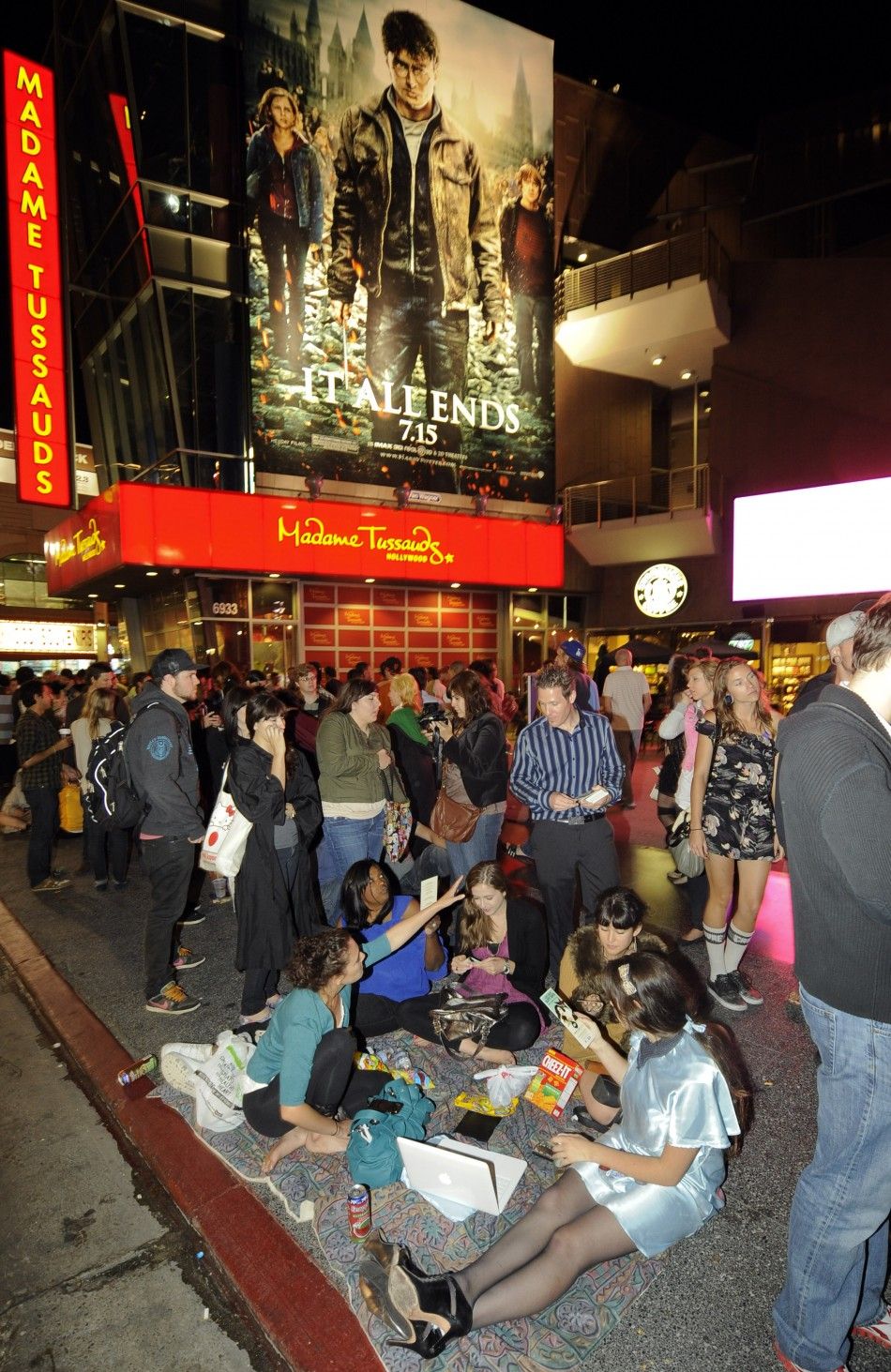 Crowds line up down Hollywood Boulevard to be the first to see the new Harry Potter movie quotHarry Potter and the Deathly Hallows - Part 2quot at a minute after midnight in the Hollywood area of Los Angeles, California