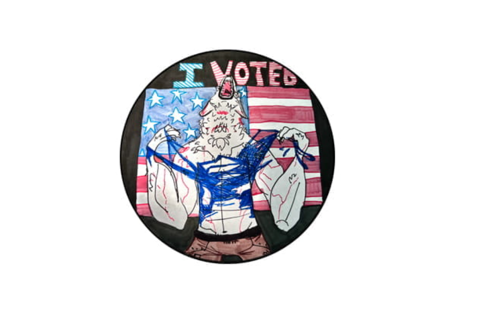 Michigan’s ‘I Voted’ Sticker Contest Champion Howls to Victory with Unique Werewolf Design