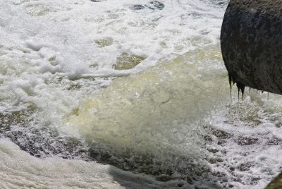 Sewage water from the Tijuana River seeps into San Diego