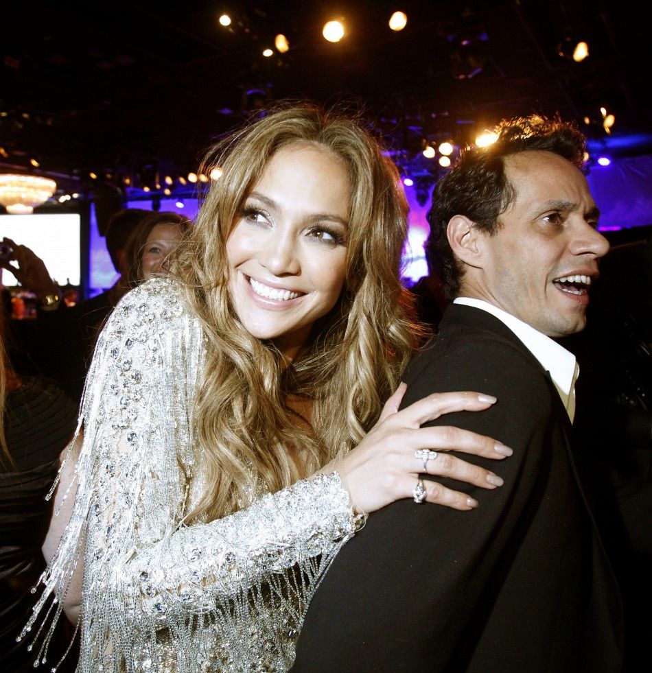 Performer Jennifer Lopez and her husband Marc Anthony