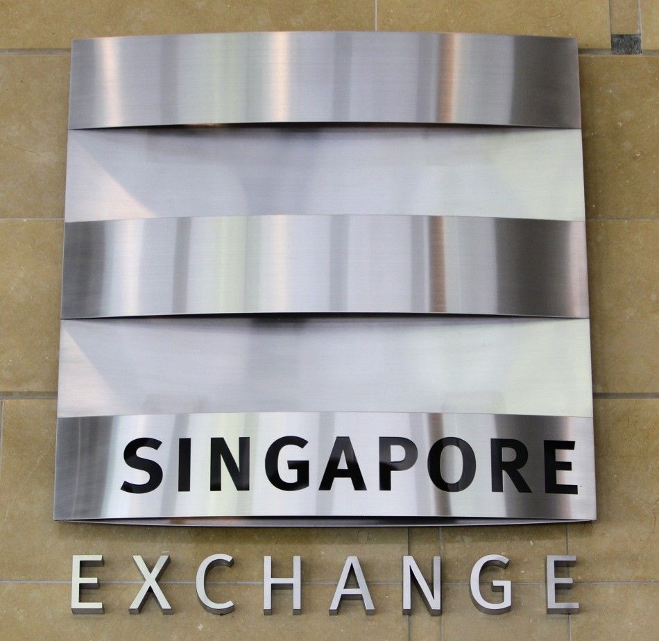 The logo of the SGX is seen inside its building in Singapore