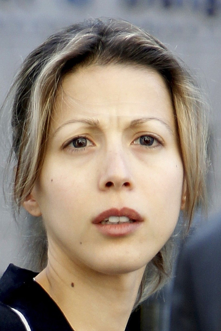 French writer Tristane Banon leaves the office of her lawyer David Koubbi in Paris