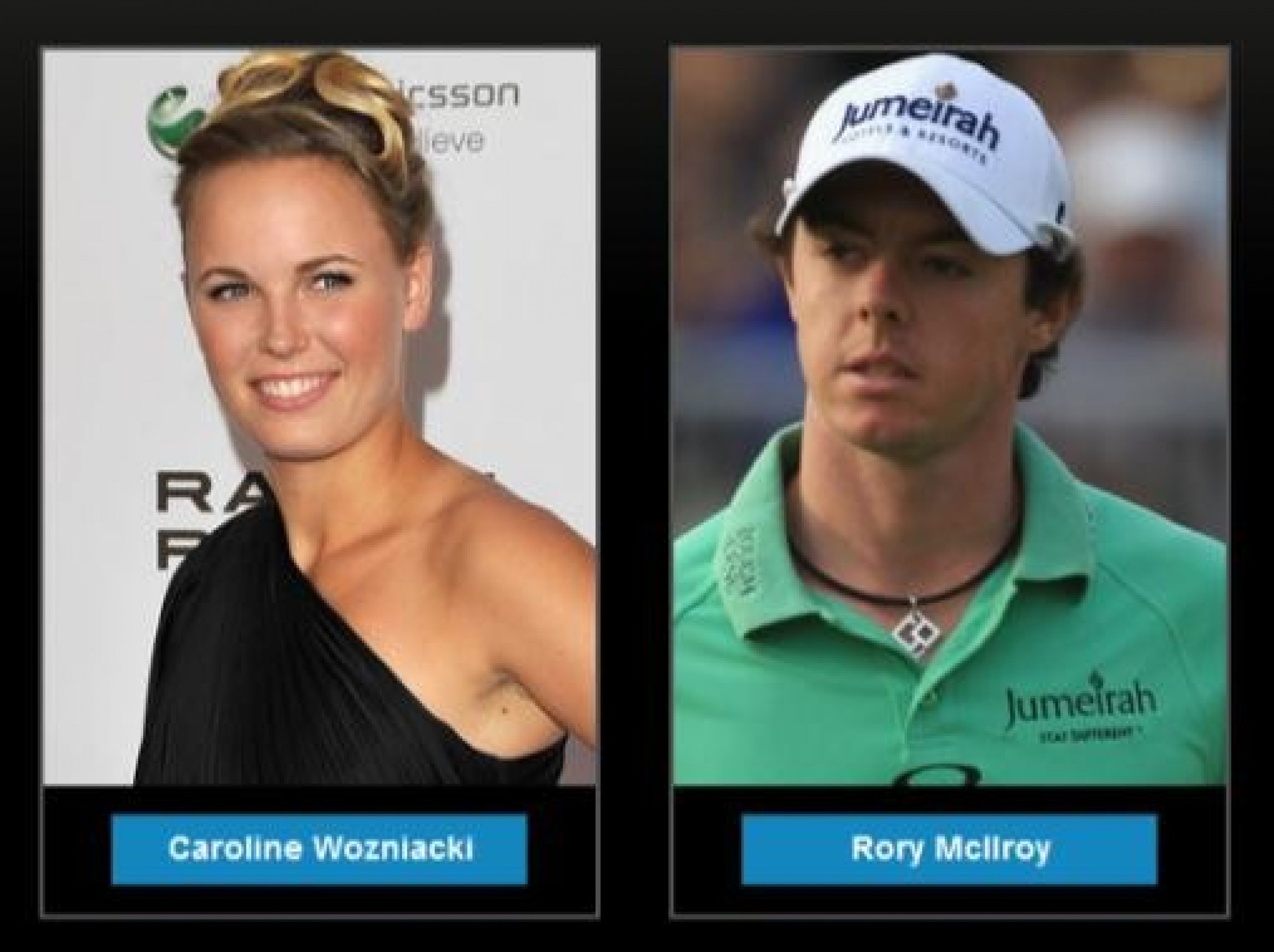 Rory McIlroy, the 22-year-old golfer and Caroline Wozniacki of Denmark