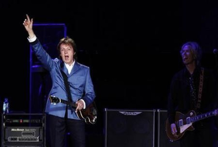 Paul McCartney performs during a concert at Yankee Stadium in New York