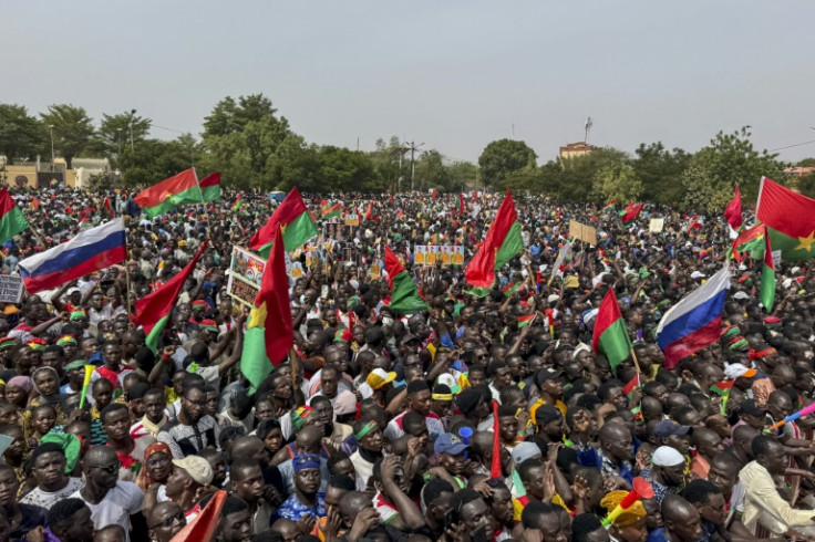 People carried flags and placards at the rally, addressed by the prime minister