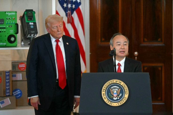 SoftBank Group has been actively investing in AI under its flamboyant founder and CEO Masayoshi Son (R)