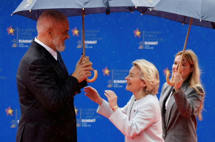 Rama welcomes EU chief Ursula von der Leyen. The Albanian leader says he wants his country to join the EU by 2030