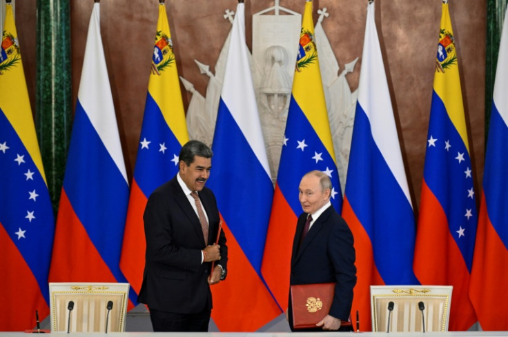 Russian President Vladimir Putin (R) is one of the few world leaders to recognize Nicolas Maduro's (L) claim to have won a third term in Venezuela's July 2024 presidential election