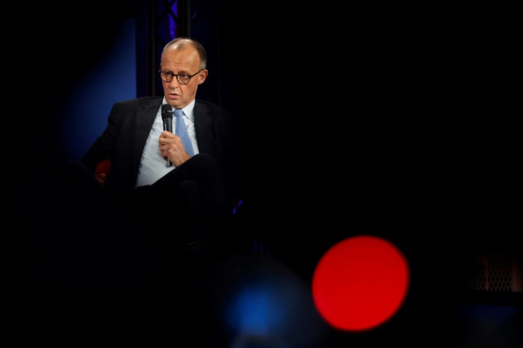 German Chancellor Friedrich Merz takes part in a discussion broadcast by WDR