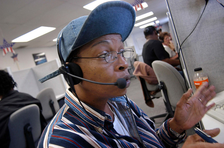 Person using a headset to speak with a customer
