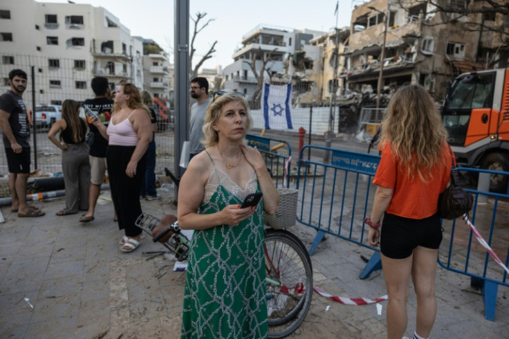The site of an Iranian missile attack in central Tel Aviv on June 16, 2025