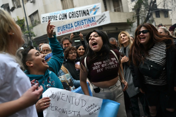 Supporters of former Argentine President Cristina Kirchner have been keeping a near-constant vigil outside her apartment