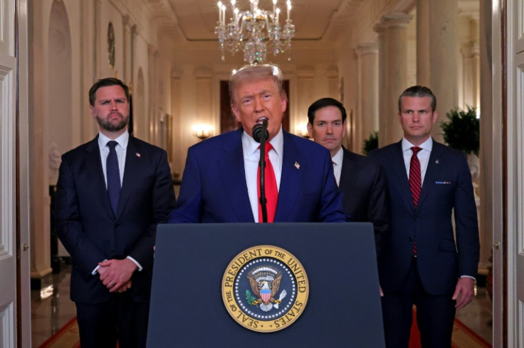 Trump, seen here in an address to the nation on Saturday, said the ceasefire would be phased-in over 24 hours