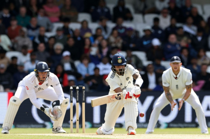 India's KL Rahul sweeps on his way to 137 in the first Test against England at Headingley