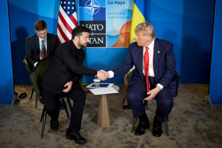 Ukraine's President Volodymyr Zelensky met US counterpart Donald Trump on the sidelines of NATO's summit