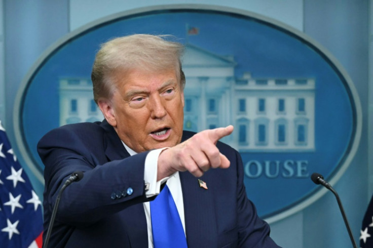 US President Donald Trump takes questions during a news conference in the Brady Briefing Room of the White House on June 27, 2025, in Washington, DC. President Trump claimed a "GIANT WIN" Friday as the US Supreme Court curbed the power of lone federal ju