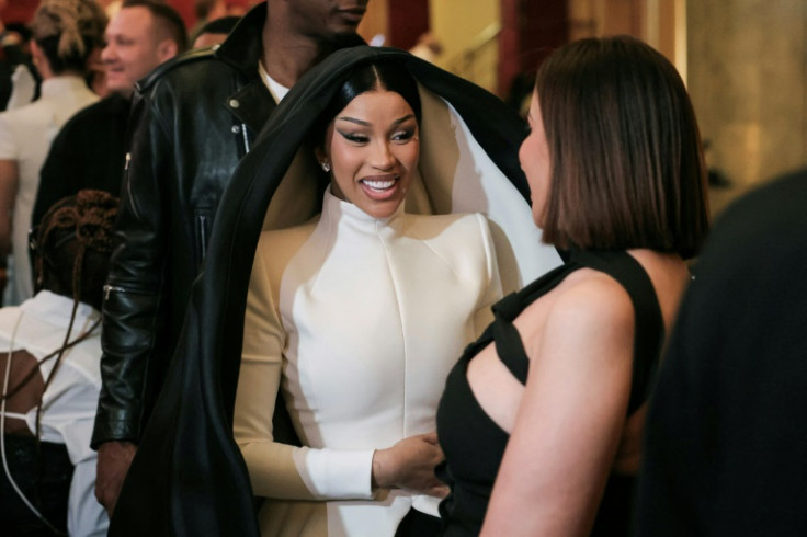 Cardi B arriving at Stephane Rolland's Haute-Couture Fall/Winter 2025-26