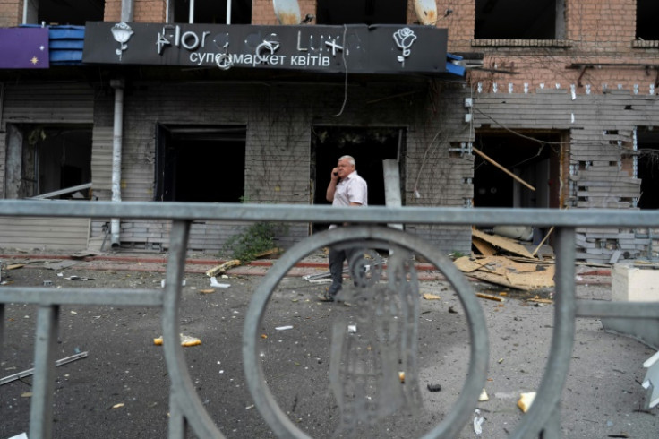 An AFP reporter saw damage to multiple buildings in Kyiv